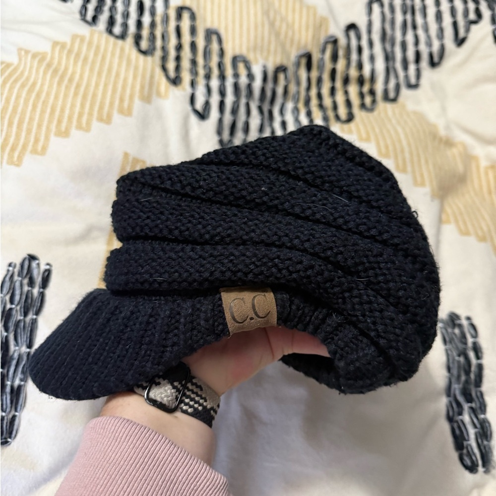C.C. Black Knit Beanie